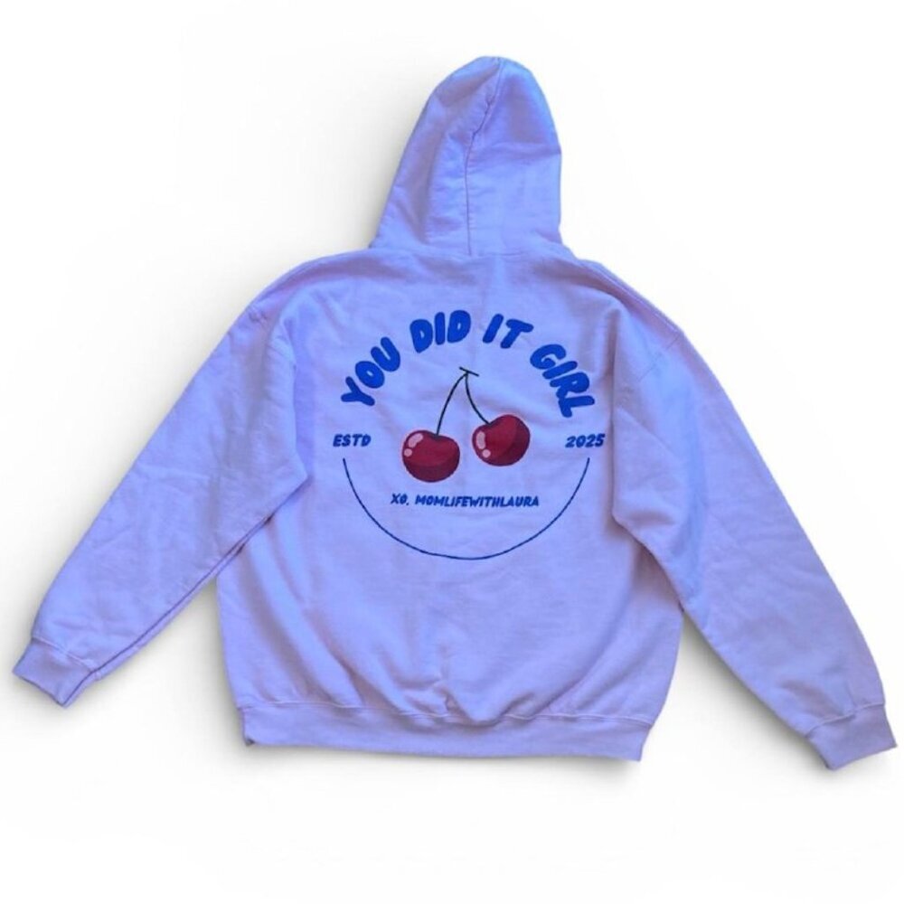 NWOT! You Did It Girl Cotton Blend Hoodie in Soft Pink - Size XL